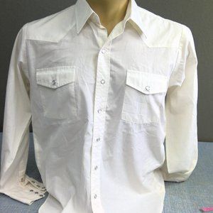 Vintage Malco Modes Western Pearl Snap Shirt Classic White